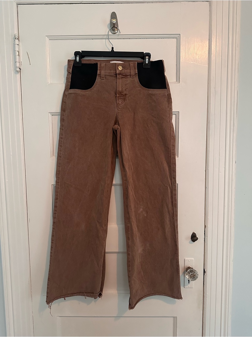PAIGE Anessa Wide Leg Maternity Jeans 31in inseam Size 26 (Brown)